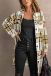 Khaki Long Flannel Plaid Shirt - My Store