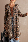 Fashion Snake Print Long Cardigan - My Store