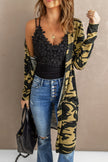 Fashion Green Camo Print Long Cardigan - My Store