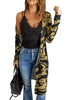 Fashion Green Camo Print Long Cardigan - My Store