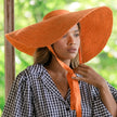 LOLA Wide Brim Jute Straw Hat In Orange - My Store