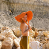 LOLA Wide Brim Jute Straw Hat In Orange - My Store