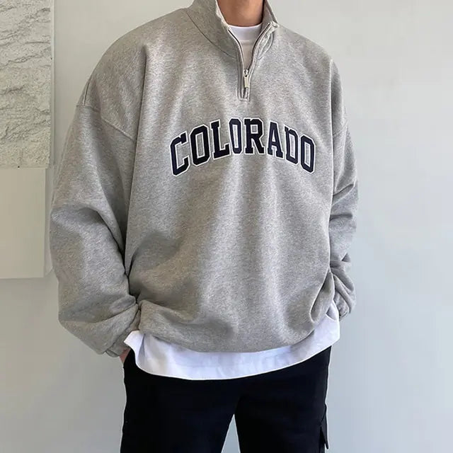 Men's Long Sleeve Drawstring Streetwear Sweatshirts - My Store