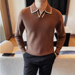 weaters/Male Slim Fit High Quality Leisure Pullover Men's Long-sleeved Sweater - My Store