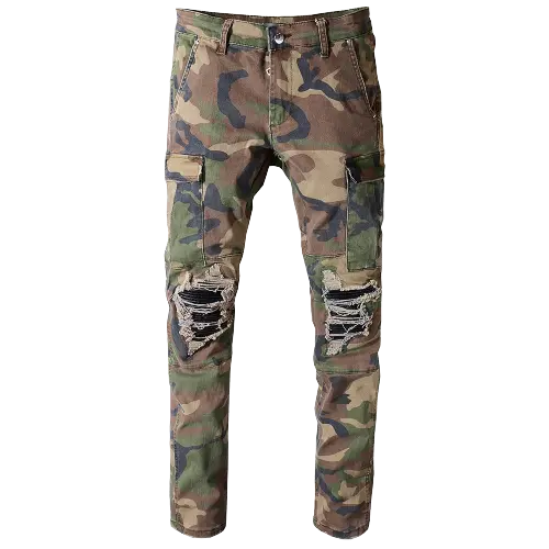 Camouflage Ripped Jeans - My Store