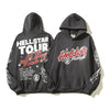 Y2K Streetwear Letter Stars Graffiti Fleece Hoodie