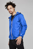 Men's royal blue full zip packable rain jacket and windbreaker - My Store