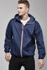 Navy full zip packable rain jacket and windbreaker - My Store