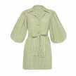 MEGHAN Mini Gingham Dress, in Olive Green - My Store