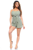 Women's Front Tie Tank Romper with Open back - My Store