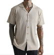 Men's Short-Sleeved Knitted Button-Up Shirt - My Store