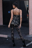 Black Lace Nude Bodysuit Insert Contrast Stitch Bustier Sleeveless Jumpsuit /3-2-1 - My Store