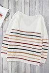 Multicolor Striped Loose Knit Sweater - My Store