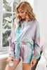 Multicolor Tie Dye Knit Long Sleeve Pajamas Set - My Store