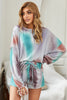 Multicolor Tie Dye Knit Long Sleeve Pajamas Set - My Store