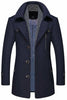 Mens Layered Collar Button Front Mid Length Coat - My Store