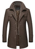 Mens Layered Collar Button Front Mid Length Coat - My Store