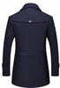 Mens Layered Collar Button Front Mid Length Coat - My Store