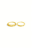 Two Gold Rhinestone Piece Delicate Fashion Ring Set - My Store