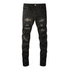 Men's Crystal Rhinestone Patchwork Ripped Skinny Jeans - My Store