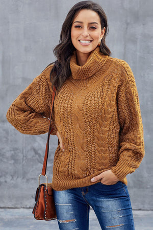 New Yellow Chunky Turtleneck Winter Sweater - My Store