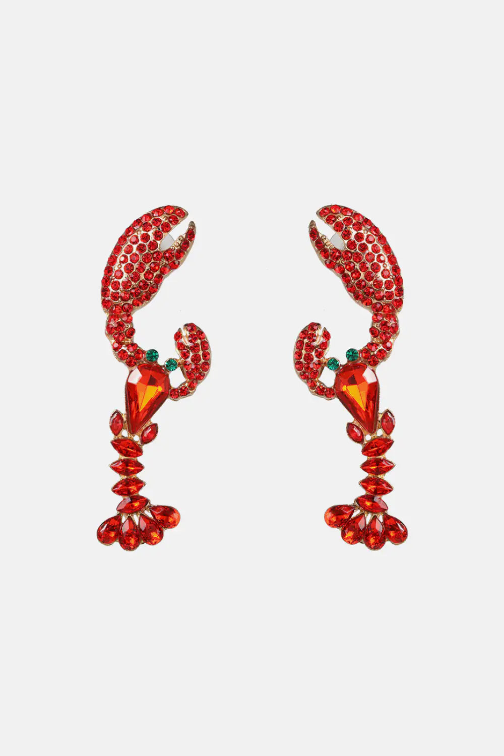 Lobster Shape Glass Stone Dangle Earrings - My Store