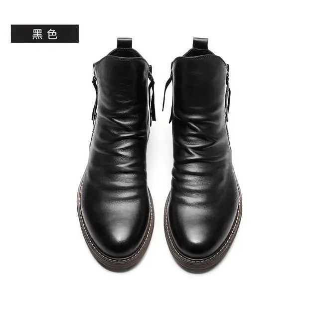 Retro Ankle Non-Slip Leather Boots Men - My Store