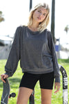 Charcoal Dolman Long Sleeve Top