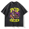 Summer New Washed T-Shirt POP SMOKE Graphic Print - My Store