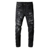 Black Bandanna Ripped Jeans - My Store