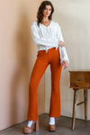 Rust Knit High Waist Flare Leg Pants /3-2-1 - My Store