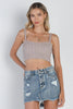 Mocha Cable Knit Sleeveless Crop Top