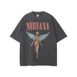 Vintage Angel Print Grunge Oversized Tshirts Men - My Store