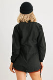 Black Two Way Zipper Drawstring Waist & Hem Coach Jacket /4-2 - My Store