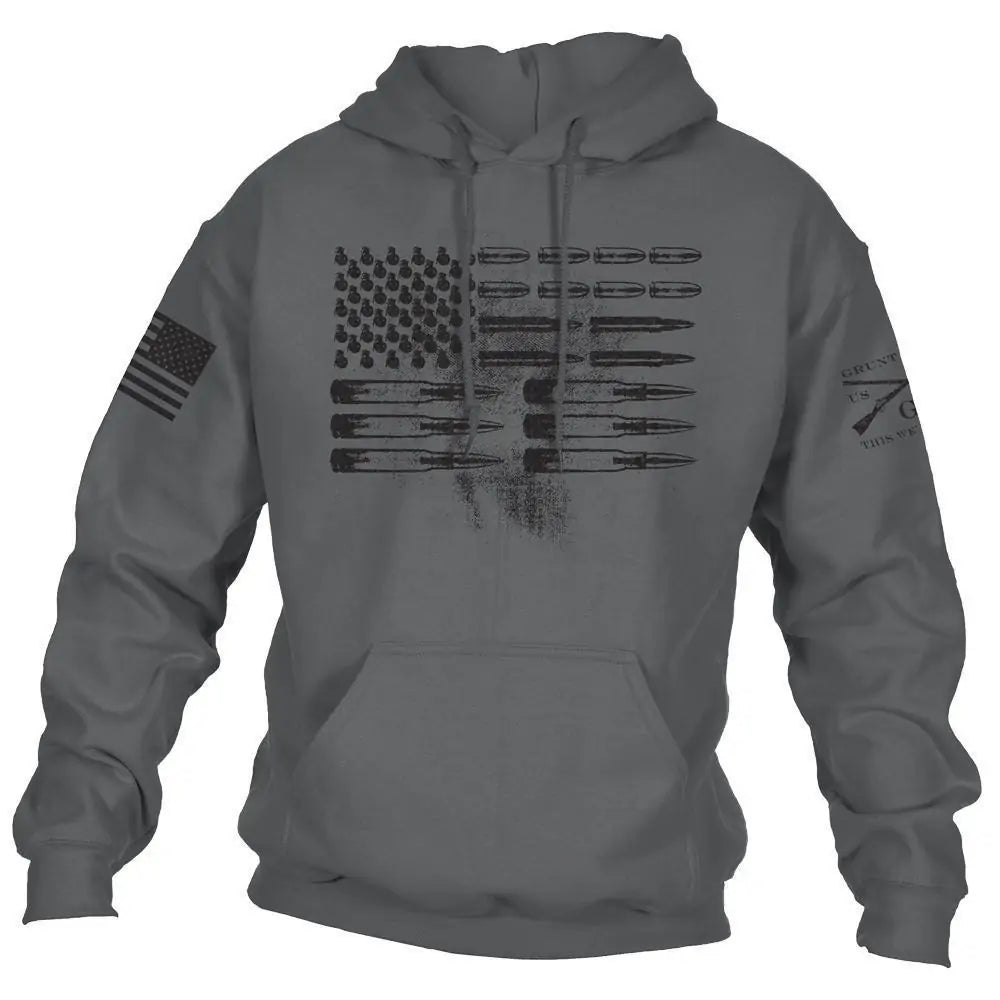 Men's Winter American Flag Hooded Sweatshirt