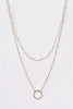 Gold & Pearl Double Circle Pendant Necklace