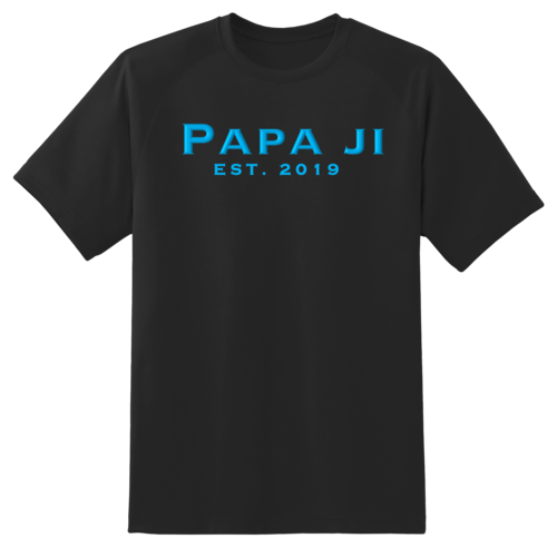 Classic Blue Text PAPA JI T-Shirt - My Store