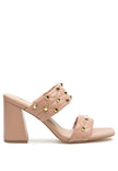 Fischer Stud Embellished Block Heel Sandals - My Store