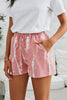 Pink White Tie Dye Drawstring Casual Shorts - My Store