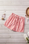 Pink White Tie Dye Drawstring Casual Shorts - My Store