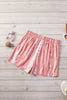 Pink White Tie Dye Drawstring Casual Shorts - My Store