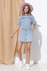 Washed Denim Overall Romper - My Store