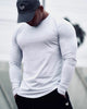 Men's Solid Color Long Sleeve Cotton T-Shirt: Spring Jogger Sports Muscle Exercise (3XL) - My Store