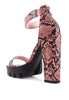 Rattle Snake Print Chunky High Block Heel Sandals - My Store