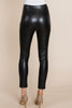 Slit Hem Faux Leather Pants Leggings - My Store