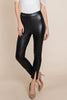 Slit Hem Faux Leather Pants Leggings - My Store