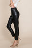 Slit Hem Faux Leather Pants Leggings - My Store