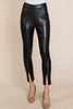 Slit Hem Faux Leather Pants Leggings - My Store