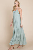 Tiered Tie Strap Cami Maxi Dress - My Store