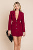 Cut Out Lapel Neck Button Up Blazer Dress - My Store